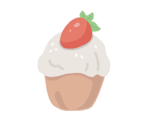 딸기 컵케이크 완성그림